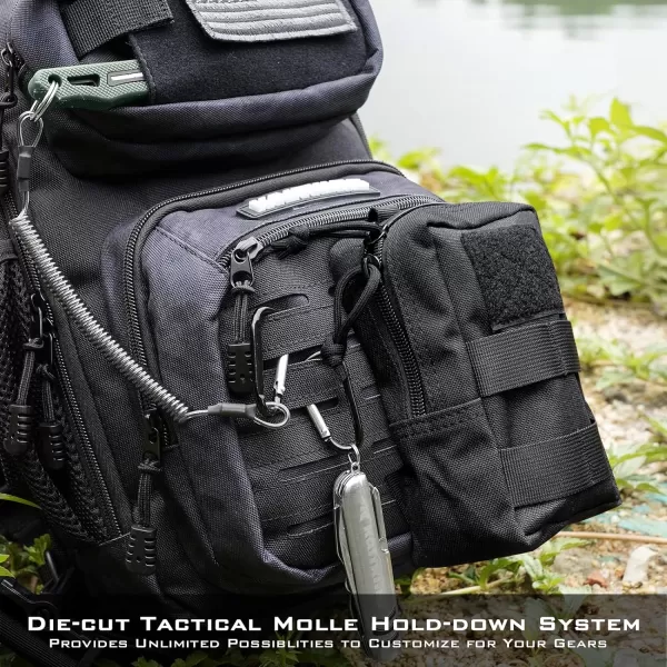 KastKing BlowBak Tactical Fishing Sling Tackle Storage Bag  Lightweight Sling Fishing Backpack  Sling Tool Bag for Fishing Hiking Hunting CampingBBlack CamoStandard8363145