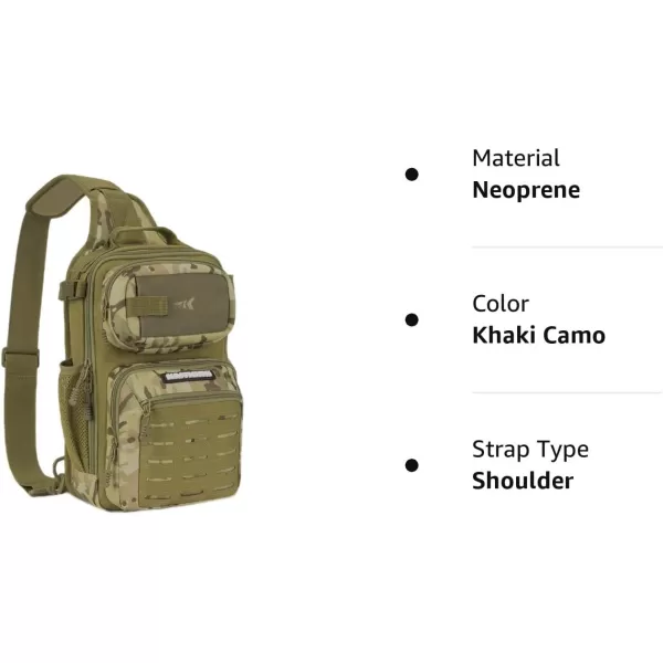 KastKing BlowBak Tactical Fishing Sling Tackle Storage Bag  Lightweight Sling Fishing Backpack  Sling Tool Bag for Fishing Hiking Hunting CampingCKhaki CamoStandard8363145