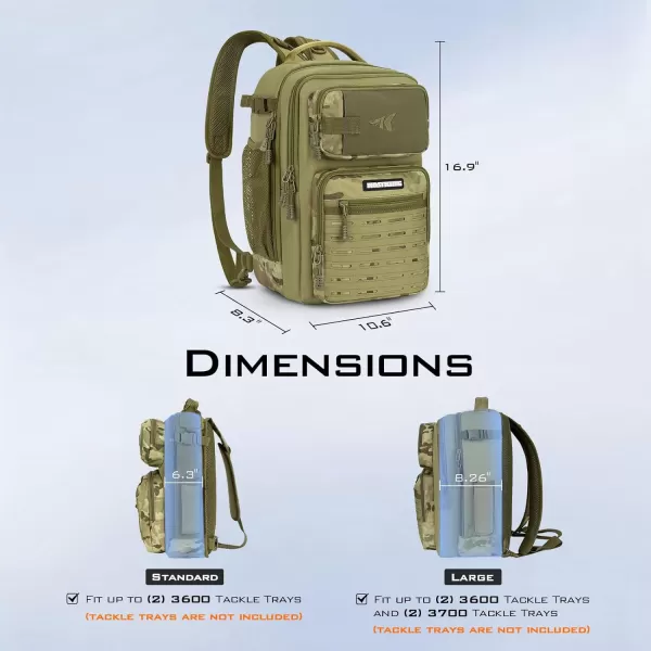 KastKing BlowBak Tactical Fishing Sling Tackle Storage Bag  Lightweight Sling Fishing Backpack  Sling Tool Bag for Fishing Hiking Hunting CampingHkhaki Camolarge10683169