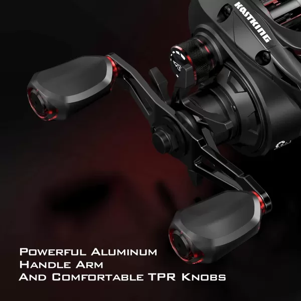 KastKing Brutus Baitcasting Fishing Reel Graphite Frame 721 Gear Ratio 51 Shielded StainlessSteel Ball Bearings10 Button Magnetic Braking System 176LB Carbon Fiber Drag Aluminum HandleLeft Handed721