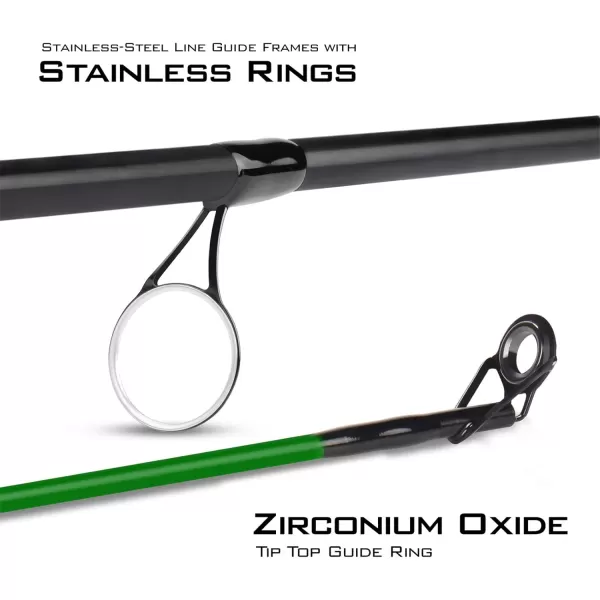 KastKing Brutus Spinning Rods amp Casting Fishing Rods Brute Tuff Composite Graphite amp Glass Blanks Stainless Steel Line Guides wZirconium Oxide Rings Tip Top Chartreuse Strike TipBspin 66medium Heavy  M Fast1pc