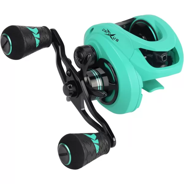 KastKing Crixus Baitcasting Reels 651721 Gear Ratio Fishing Reels 176lbs Carbon Disc Drag Super Polymer GripsCarbon Infused Nylon Frame8pc Magnetic Brake Low Profile ReelB Sea SprayRight651