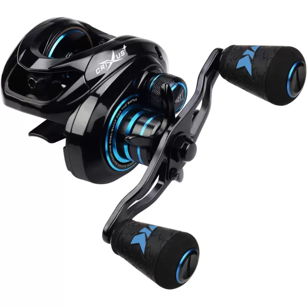 KastKing Crixus Baitcasting Reels 651721 Gear Ratio Fishing Reels 176lbs Carbon Disc Drag Super Polymer GripsCarbon Infused Nylon Frame8pc Magnetic Brake Low Profile ReelC Dark StarLeft721