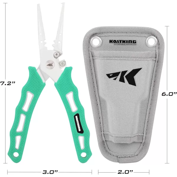 KastKing Cutthroat 7 inch Fishing Pliers 420 Stainless Steel Fishing Tools Saltwater Resistant Fishing Gear Tungsten Carbide Cutters 7 Split Ring Nose OrangeC 7 Split Ring Nose  Seafoam