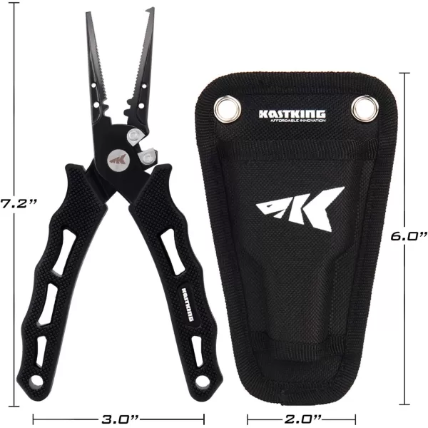 KastKing Cutthroat 7 inch Fishing Pliers 420 Stainless Steel Fishing Tools Saltwater Resistant Fishing Gear Tungsten Carbide Cutters 7 Split Ring Nose OrangeB 7 Split Ring Nose  Black