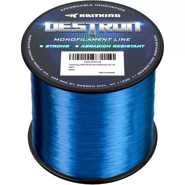 KastKing Destron Monofilament Fishing Line  LB Filler Spools Mono Line High Abrasion Resistance Lower Light Refraction Lower Memory Extruded Nylon Monofilament Line for Freshwater ampamp SaltwaterC Blue Mist