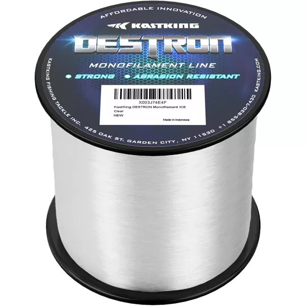 KastKing Destron Monofilament Fishing Line  LB Filler Spools Mono Line High Abrasion Resistance Lower Light Refraction Lower Memory Extruded Nylon Monofilament Line for Freshwater ampamp SaltwaterA Ice Clear