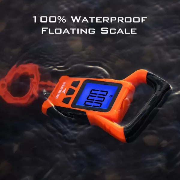 KastKing Fish Scale WideView Floating Waterproof Digital Scale 25 Large LCD Display 110lb Capacity MultiMode PoundOunces amp Kilograms Stores up to 9 Weights Fishing Gifts for MenB Orange combo