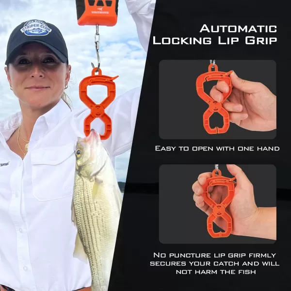 KastKing Fish Scale WideView Floating Waterproof Digital Scale 25 Large LCD Display 110lb Capacity MultiMode PoundOunces amp Kilograms Stores up to 9 Weights Fishing Gifts for MenB Orange combo