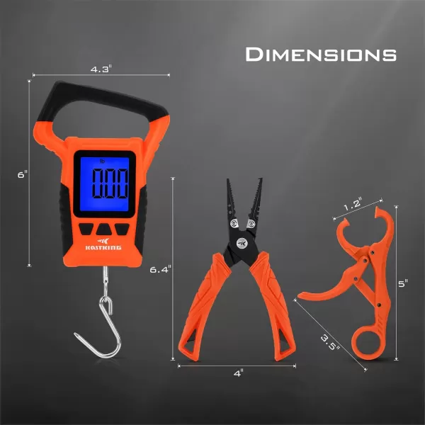 KastKing Fishing Pliers Fish Lip Gripper or Fish Scale Combo Saltwater Resistant Fishing Tools Fishing Gear with Rubber Handle Lanyard Line Cutter Hook Remover with Sheath Ice Fishing Gift MenNSplit Ring Plier amp Scale ComboOrange