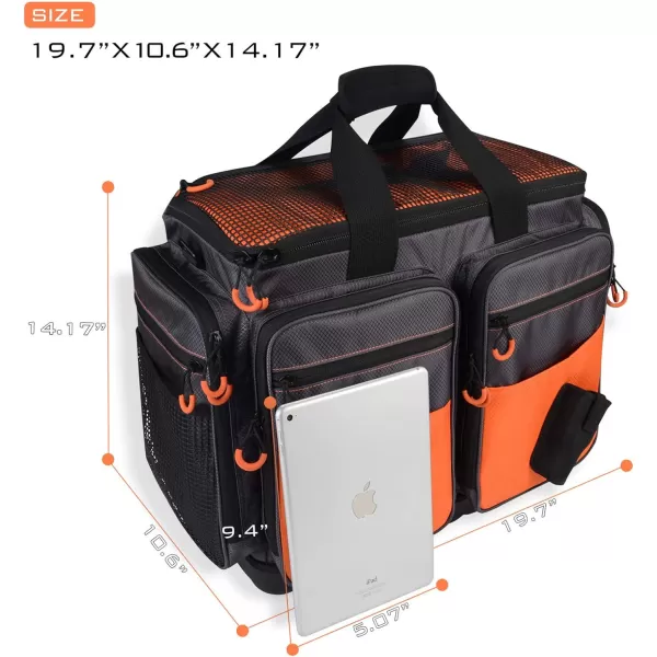 KastKing Fishing Tackle Bags Saltwater Resistant Fishing Bags Fishing Gear Bag MediumHossWithout Trays 15x11x1025 Inches Blue PatriotB1 LargeLunker Without Trays 197x13x106Orange