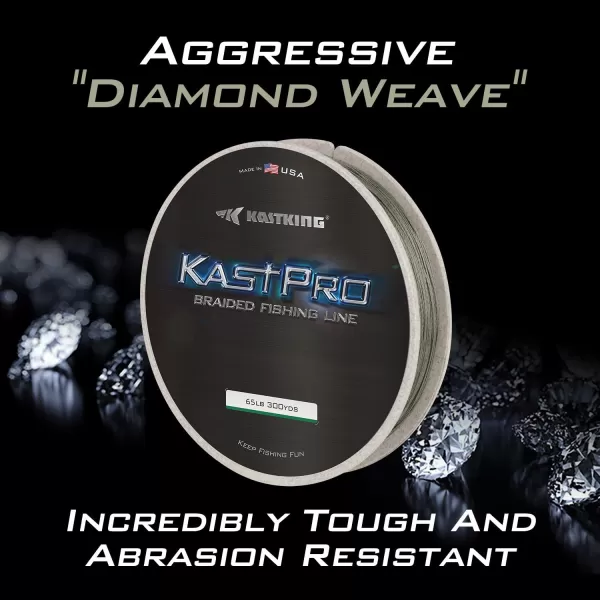 KastKing KastPro Braided Fishing Line  Spectra Super Line  Made in The USA  Zero Stretch Braid  Thin Diameter  Aggressive Weave  Incredible Abrasion ResistanceCombat Green