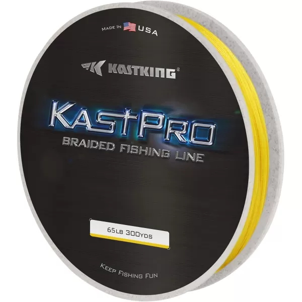 KastKing KastPro Braided Fishing Line  Spectra Super Line  Made in The USA  Zero Stretch Braid  Thin Diameter  Aggressive Weave  Incredible Abrasion ResistanceHi Viz Yellow