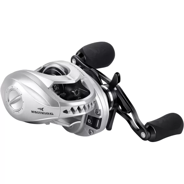 KastKing MegaJaws Baitcasting Fishing Reel New AutoMag Dual Braking System Baitcaster Fishing Reel Only 67oz 1764 LBs Carbon Fiber Drag 111 Shielded BB High Speed 541 to 911 Gear RatiosDLeft HandedGreat White541