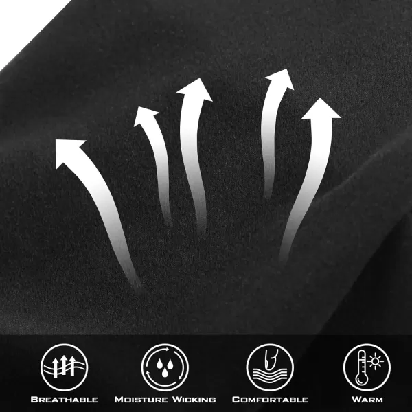 KastKing Morning Frost Liner Gloves Improved Thermal Touch Screen Glove Winter Running Glove for Men and Women Black MittenBlack