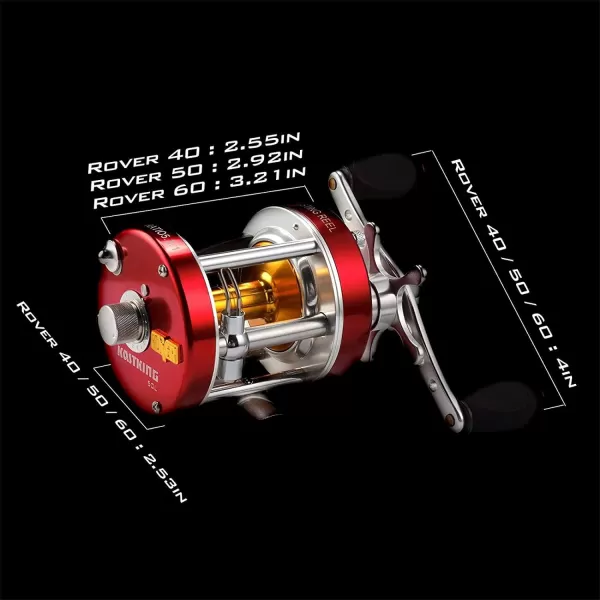 KastKing Rover Round Baitcasting Reel Perfect Conventional Reel for Catfish SalmonSteelhead Striper Bass and Inshore Saltwater Fishing  No1 Highest Rated Conventional Reel Reinforced Metal BodyB Left  Rover50