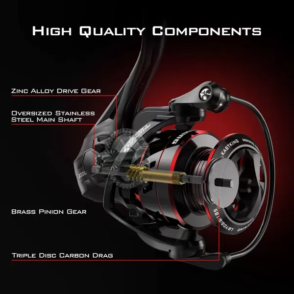 KastKing Royale Legend Glory Fishing Reel  621 Gear Ratio Spinning Reel Up to 22 Lbs of Carbon Drag 71 Stainless Steel Ball Bearings Graphite Frame Asymmetric Spinning Reel Rotor DesignB Royale Legend II  521