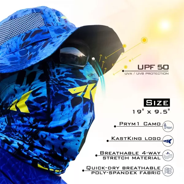 KastKing Sol Armis Neck Gaiter  UPF 50 Face Mask  UV Sun ProtectionB Shoreline Size 19x95