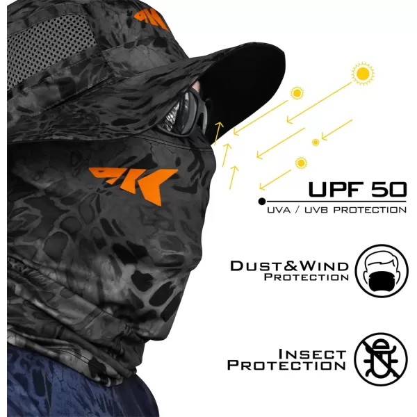 KastKing Sol Armis Neck Gaiter  UPF 50 Face Mask  UV Sun ProtectionC Blackout Size 19x95