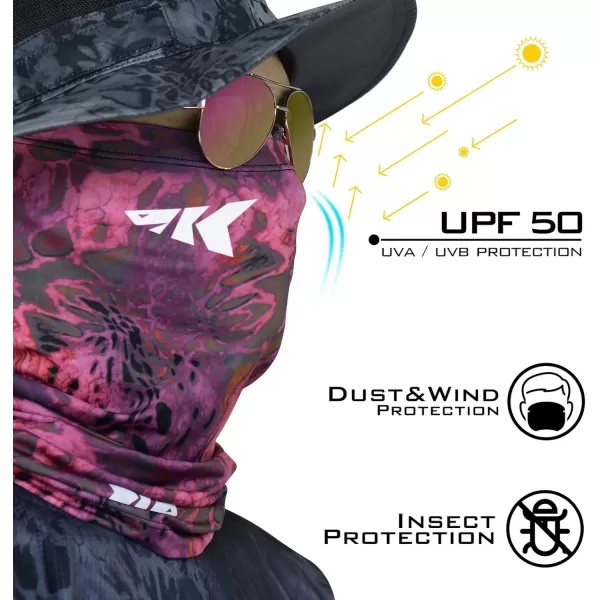 KastKing Sol Armis Neck Gaiter  UPF 50 Face Mask  UV Sun ProtectionK Prym1 Pinkout Size 19x95