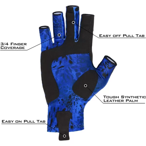 KastKing Sol Armis Sun Gloves UPF50 Fishing Gloves UV Protection Gloves Sun Protection Gloves Men Women for Outdoor Kayaking RowingH Blue Patriot