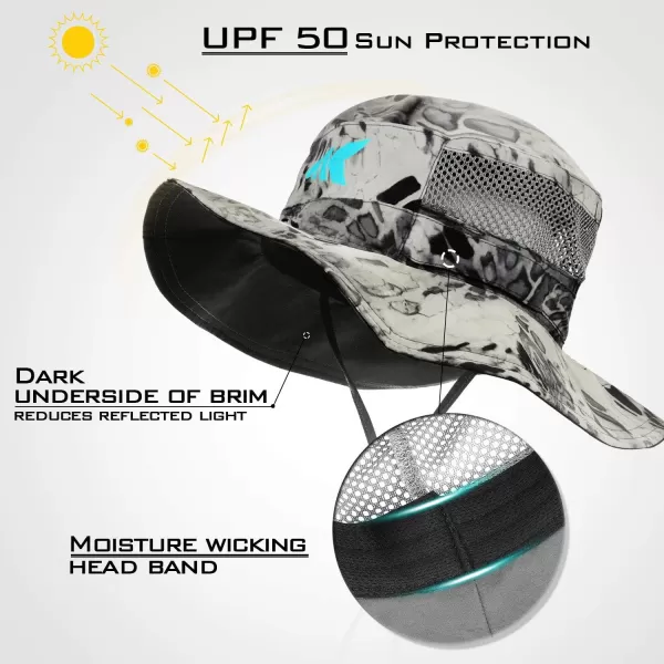 KastKing Sol Armis UPF 50 Boonie Hat  Sun Protection Hat Fishing Hat Beach amp Hiking Hat Paddling Rowing Kayaking HatA Silver Mist