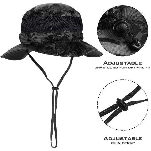 KastKing Sol Armis UPF 50 Boonie Hat  Sun Protection Hat Fishing Hat Beach amp Hiking Hat Paddling Rowing Kayaking HatB Blackout