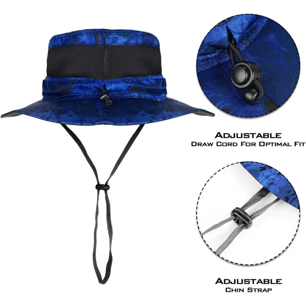 KastKing Sol Armis UPF 50 Boonie Hat  Sun Protection Hat Fishing Hat Beach amp Hiking Hat Paddling Rowing Kayaking HatF Blue Patriot