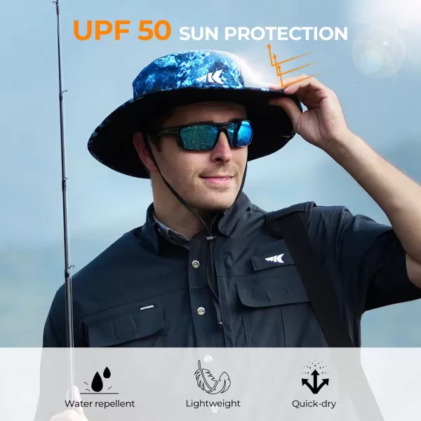 KastKing Sol Armis UPF 50 Boonie Hat  Sun Protection Hat Fishing Hat Beach amp Hiking Hat Paddling Rowing Kayaking HatM Calypso