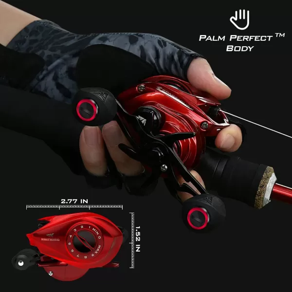 KastKing Spartacus II Baitcasting Fishing Reel 6oz Ultralight Baitcaster Reel Super Smooth with 176 LB Carbon Fiber Drag 721 Gear Ratio 39mm Palm Perfect Lower Profile DesignDRightFire Engine Red721