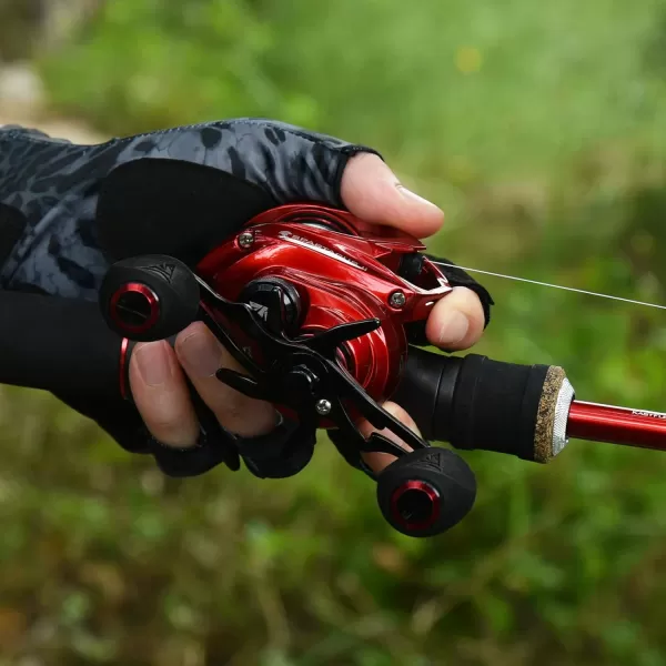 KastKing Spartacus II Baitcasting Fishing Reel 6oz Ultralight Baitcaster Reel Super Smooth with 176 LB Carbon Fiber Drag 721 Gear Ratio 39mm Palm Perfect Lower Profile DesignDRightFire Engine Red721