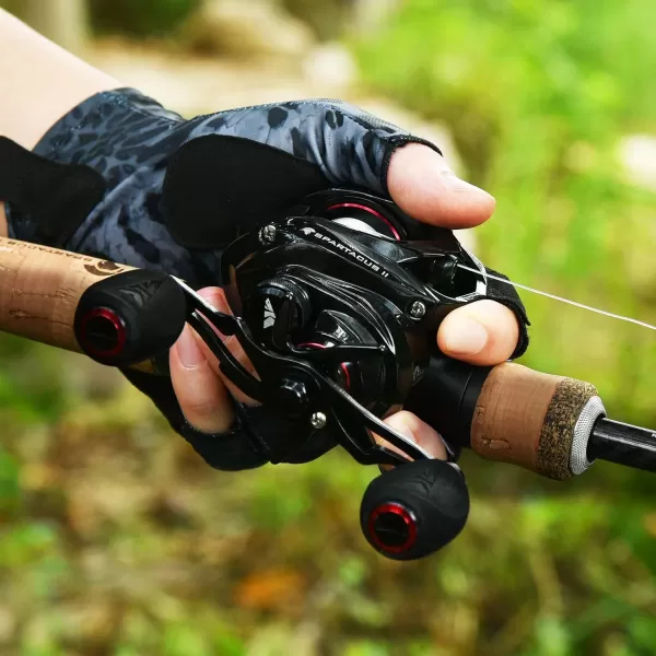 KastKing Spartacus II Baitcasting Fishing Reel 6oz Ultralight Baitcaster Reel Super Smooth with 176 LB Carbon Fiber Drag 721 Gear Ratio 39mm Palm Perfect Lower Profile DesignCLeftBlack Rhino721