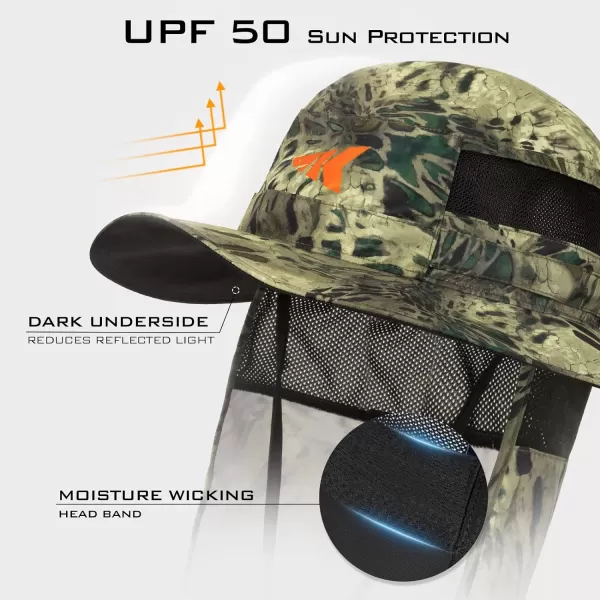 KastKing UPF 50 Boonie Hat Fishing Hat with Removable Neck Flap Sun Hats for MenMultipurposewith Neck Shield