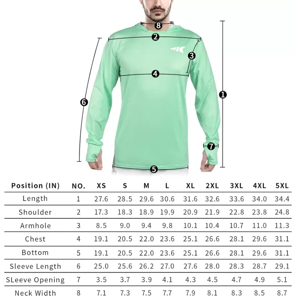 KastKing UPF 50 Fishing Hoodie Shirt For Men And Women Long Sleeve Fishing Hiking Shirt Breathable Moisture WickingBseafoam Without Neck Gaiter