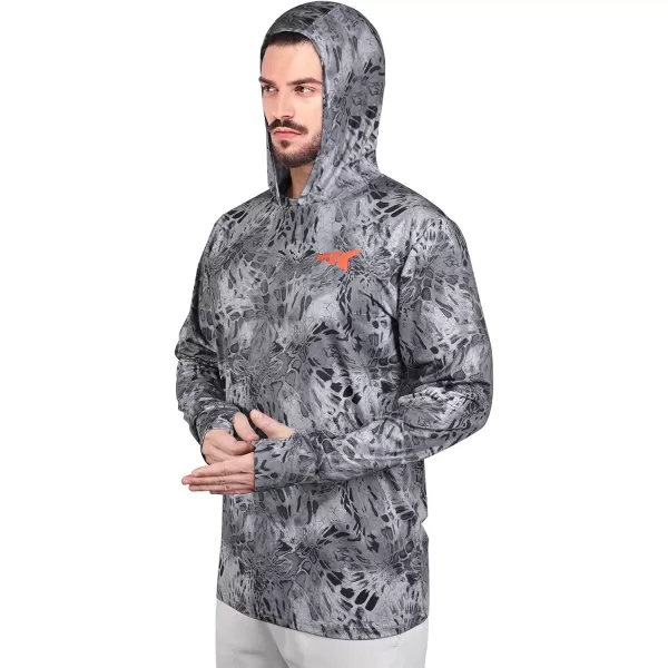 KastKing UPF 50 Fishing Hoodie Shirt For Men And Women Long Sleeve Fishing Hiking Shirt Breathable Moisture WickingDprym1 Slate Without Neck Gaiter