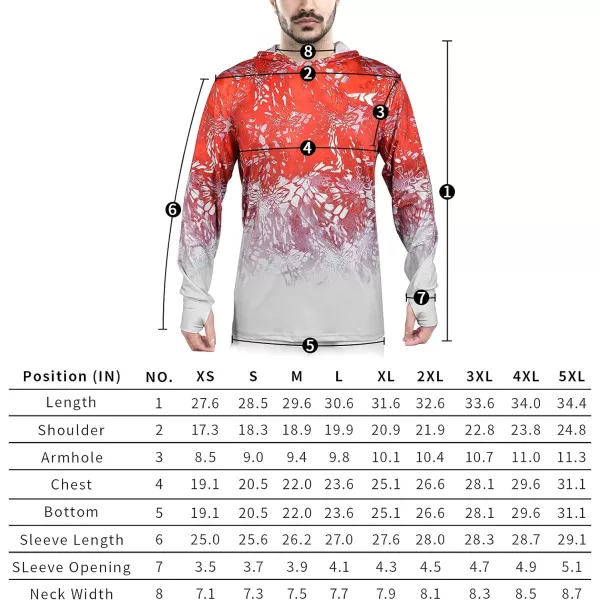 KastKing UPF 50 Fishing Hoodie Shirt For Men And Women Long Sleeve Fishing Hiking Shirt Breathable Moisture WickingEtangerine Fade Without Neck Gaiter