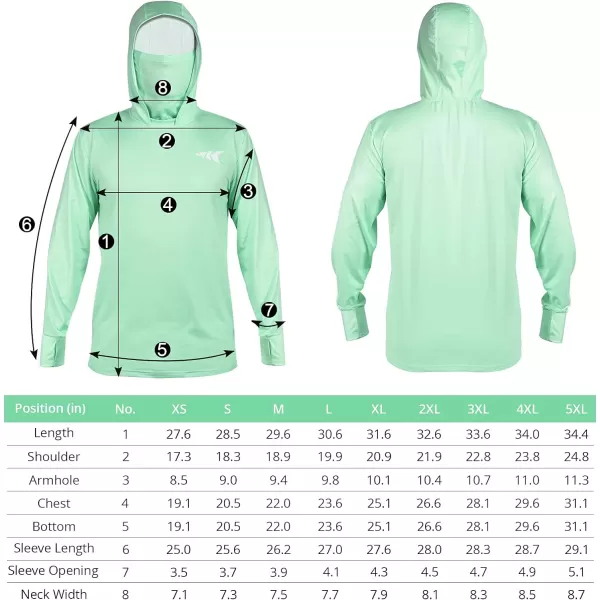 KastKing UPF 50 Fishing Hoodie Shirt For Men And Women Long Sleeve Fishing Hiking Shirt Breathable Moisture WickingHseafoam With Neck Gaiter