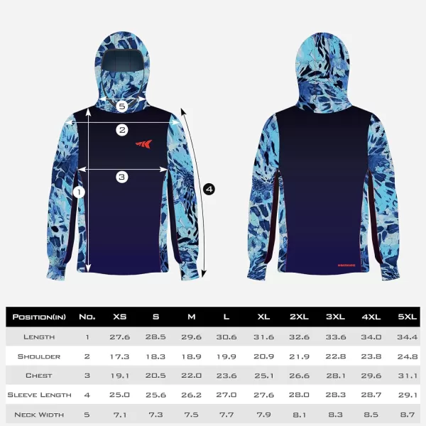 KastKing UPF 50 Fishing Hoodie Shirt For Men And Women Long Sleeve Fishing Hiking Shirt Breathable Moisture WickingNtidepool With Neck Gaiter