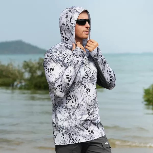 KastKing UPF 50 Fishing Hoodie Shirt For Men And Women Long Sleeve Fishing Hiking Shirt Breathable Moisture WickingSprym1 Silver Mist