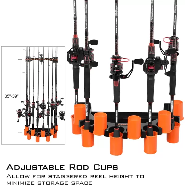 KastKing V10 Rod Rack with Line Spooling Station Wall Mounted Fishing RodCombo Rack Holds 10 Combos Fishing Line Spooling Tool for Spinning and Casting Reels2pcs Line Boss IncludedBlack