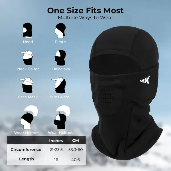 KastKing Winter Mountain Mist Balaclava Face Mask for Men amp WomenIdeal Cold Weather Gear for Ice FishingSnowmobilingSkiingBlack