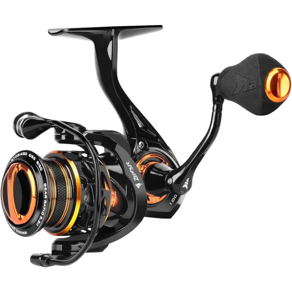 KastKing Zephyr 1000 SFS Spinning Reel  Ultralight Spin Finesse System Fishing Reel  Carbon Fiber Construction  7  1 Stainless Steel BB  Carbon Fiber Drag  Braid Line Ready CNC Aluminum SpoolNew Version