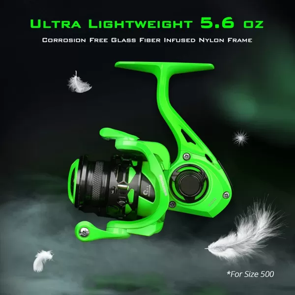 KastKing Zephyr Spinning Reel  56oz  Size 500 is Perfect for UltralightIce Fishing 7161BB Smooth Powerful Fishing Reel Fresh amp Saltwater Spinning Reel Oversized Stainless Steel Main ShaftSize2000