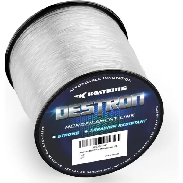 KastKing Destron Monofilament Fishing Line  LB Filler Spools Mono Line High Abrasion Resistance Lower Light Refraction Lower Memory Extruded Nylon Monofilament Line for Freshwater ampamp SaltwaterA Ice Clear