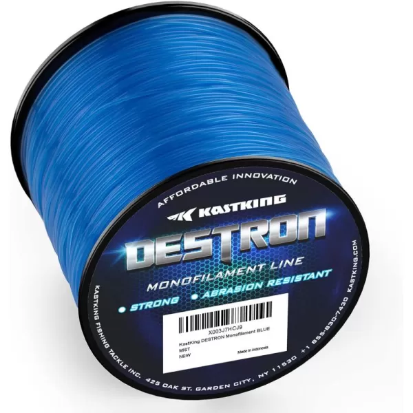 KastKing Destron Monofilament Fishing Line  LB Filler Spools Mono Line High Abrasion Resistance Lower Light Refraction Lower Memory Extruded Nylon Monofilament Line for Freshwater ampamp SaltwaterC Blue Mist