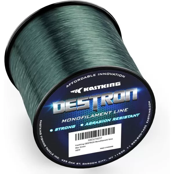 KastKing Destron Monofilament Fishing Line  LB Filler Spools Mono Line High Abrasion Resistance Lower Light Refraction Lower Memory Extruded Nylon Monofilament Line for Freshwater ampamp SaltwaterF Max Green