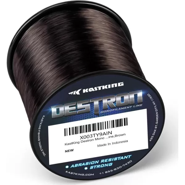 KastKing Destron Monofilament Fishing Line  LB Filler Spools Mono Line High Abrasion Resistance Lower Light Refraction Lower Memory Extruded Nylon Monofilament Line for Freshwater ampamp SaltwaterG Brown