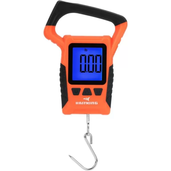 KastKing Fish Scale WideView Floating Waterproof Digital Scale 25 Large LCD Display 110lb Capacity MultiMode PoundOunces amp Kilograms Stores up to 9 Weights Fishing Gifts for MenA Orange