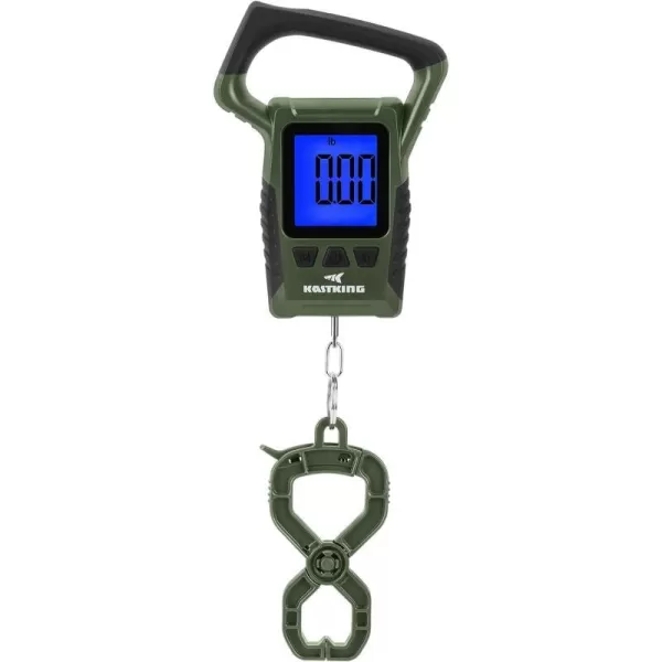 KastKing Fish Scale WideView Floating Waterproof Digital Scale 25 Large LCD Display 110lb Capacity MultiMode PoundOunces amp Kilograms Stores up to 9 Weights Fishing Gifts for MenC Green combo