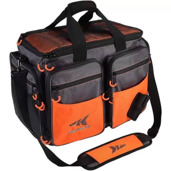 KastKing Fishing Tackle Bags Saltwater Resistant Fishing Bags Fishing Gear Bag MediumHossWithout Trays 15x11x1025 Inches Blue PatriotB1 LargeLunker Without Trays 197x13x106Orange